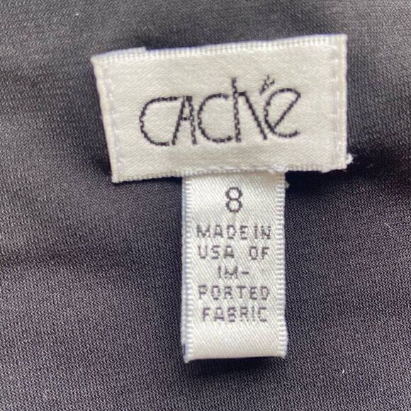 Cache Black Plunge Cocktail Dress Size 8 - Picture 2 of 5